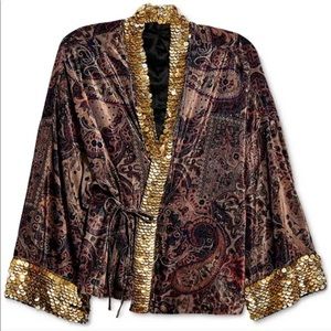 NEVER WORN Free People Velvet Embellished Jacket